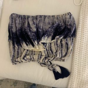 Blue tie dye tube top
